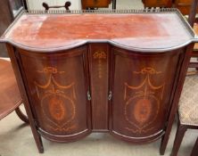 An Edwardian mahogany side cabinet,