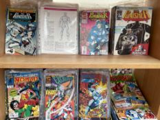 A large collection of Marvel comics including The Punisher, She Hulk, The savage Dragon,