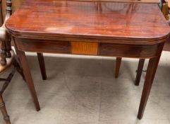 A 19th century mahogany tea table,