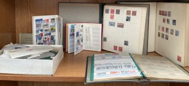 Victorian Penny Red stamps together with other stamp albums and stick books