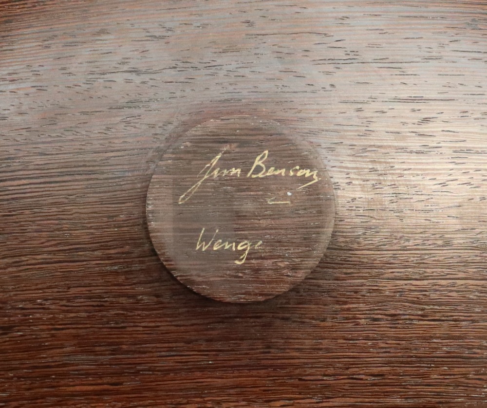 James F Benson - A Wenge bowl of dished square form, on a circular foot, - Image 2 of 7