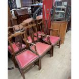 A set of six George III style dining chairs,