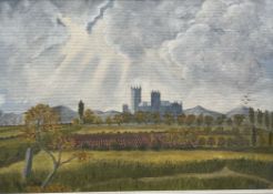 Cliffe Collinge Ely Cathedral Oil on board Signed Together with a large quantity of oil painting