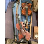A Violin with a one piece back,