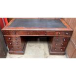 A Victorian mahogany pedestal desk,