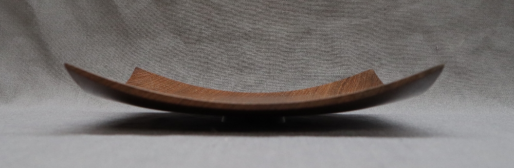 James F Benson - A Wenge bowl of dished square form, on a circular foot, - Image 4 of 7