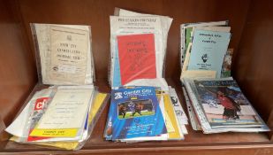 A collection of Cardiff City home & away programmes relating to friendly matches (mostly pre season