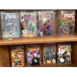 A large quantity of Marvel comics including Lobo, The incredible Hulk, Hawkeye and Mockingbird,