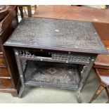 A carved Anglo Indian table of rectangular form,