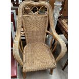 A large wicker armchair
