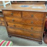 An Edwardian mahogany chest,
