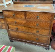 An Edwardian mahogany chest,