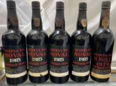 A bottle of Quinta Do Noval 1970 Vintage port together with four bottles of Quinta Do Noval 1985