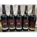 A bottle of Quinta Do Noval 1970 Vintage port together with four bottles of Quinta Do Noval 1985