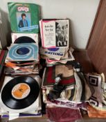 A collection of 45 records, including The Ramblers, Commodores, Leo Sayer, Sandie Shaw, Blondie etc,