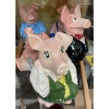 A set of five Wade Natwest piggy banks