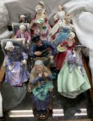 Assorted Royal Doulton figures including The Ermine Coat HN1981, Enchantment HN2178, Janet HN1537,