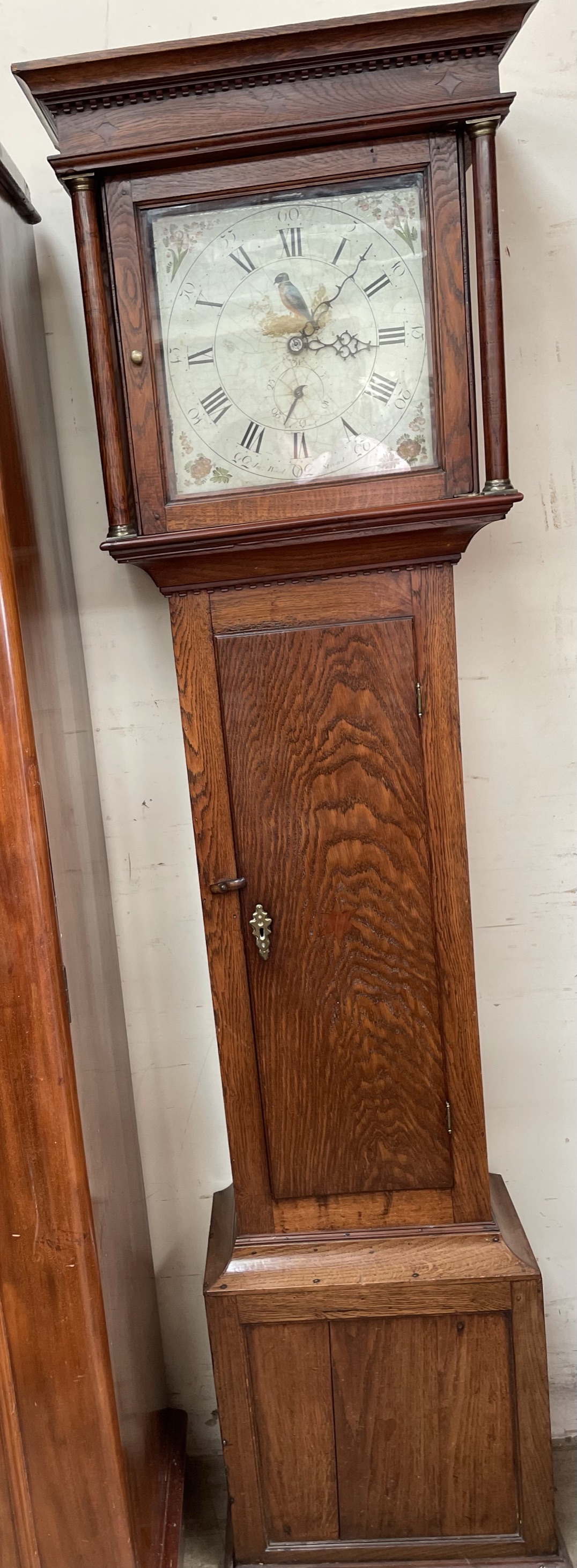 An 18th century oak longcase clock,