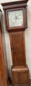 An 18th century oak longcase clock,