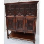 A 19th century oak Gothic revival side cabinet,