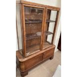 A 20th century walnut display cabinet,