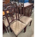 A set of four Edwardian dining chairs together with a modern side cabinet