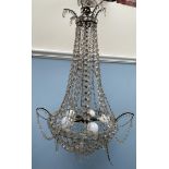 A 19th century lustre drop chandelier