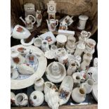 Assorted crested wares, including birds, vases, chair, clock, from Carlton ware, Foley,
