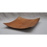 James F Benson - A Wenge bowl of dished square form, on a circular foot,