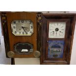 An American walnut wall clock,