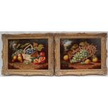 W Cairns Still life study of a basket of fruit Oil on canvas Signed and dated 1890 Together with a