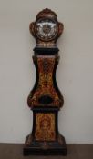 A 20th century Boulle longcase clock, with a shaped top and bombe case,