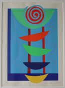 Terry Frost Orange Green and Blue Rhythm Screen print SP proof No.