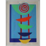 Terry Frost Orange Green and Blue Rhythm Screen print SP proof No.