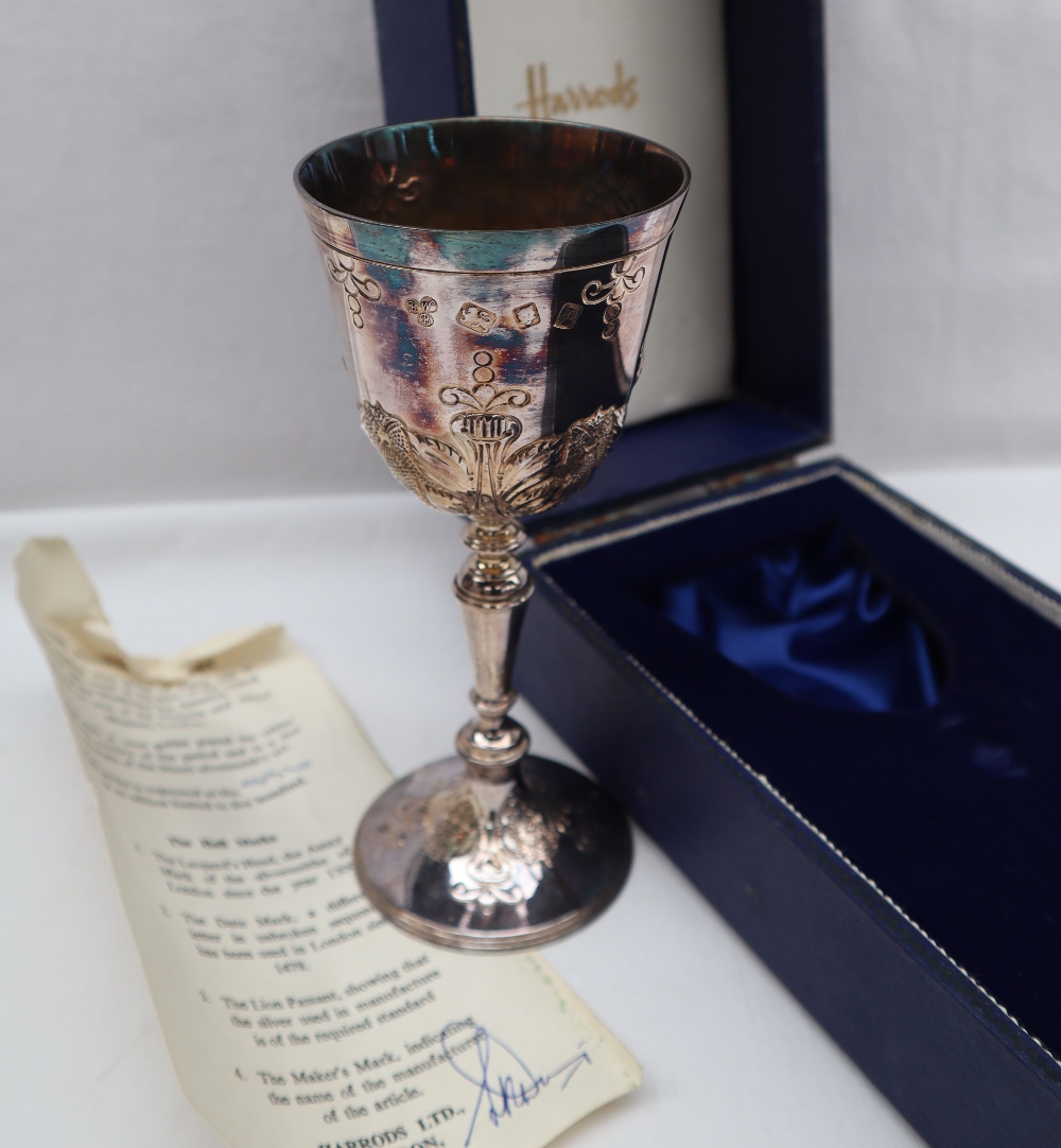 An Elizabeth II silver goblet, "1620 The Mayflower Goblet", limited edition number 336/500,