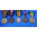 A set of three World War I medals including the 1914 Star,