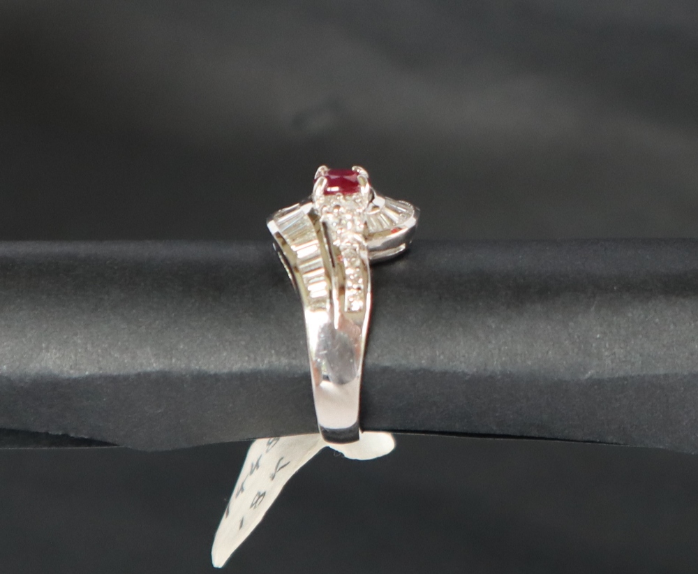 An 18ct white gold ruby and diamond ring, - Image 3 of 5