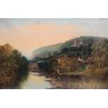 R Allan Castell Coch, from the river Taff, South Wales Oil on canvas Signed and inscribed verso 39.