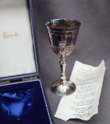 An Elizabeth II silver goblet, "1620 The Mayflower Goblet", limited edition number 325/500,