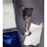 An Elizabeth II silver goblet, "1620 The Mayflower Goblet", limited edition number 325/500,