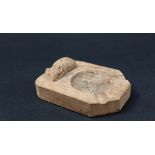 A Mouseman oak ashtray by Robert 'MOUSEMAN' Thompson with an ash well,