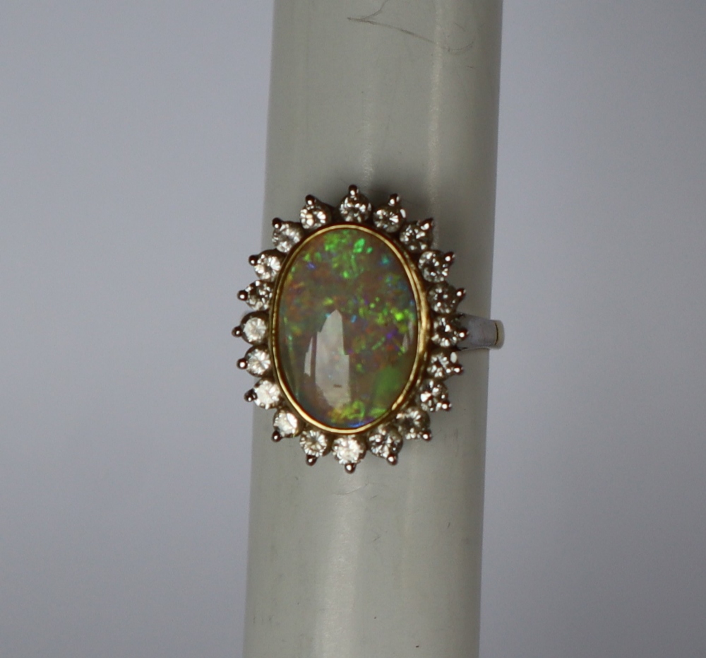 An opal and diamond dress ring, - Image 2 of 7