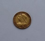 A Victorian gold half sovereign,