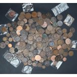 Cartwheel Pennies together with a collection of Pennies and other copper coins