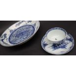 A Nanking cargo blue and white porcelain tea bowl and saucer,