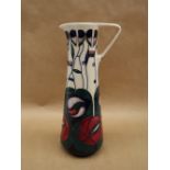 A Moorcroft pottery slender jug decorated in the Charles Rennie Macintosh pattern, dated 95,