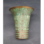 Carl Sorensen, a verdigis bronze flared vase, No.