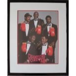 Boxing - Champions Forever, a colour photograph of Muhammad Ali, George Foreman, Joe Frazier,