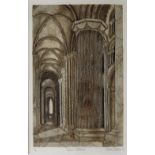 Valerie Thornton Durham Cathedral Aquatint, No.