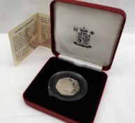 A Royal Mint silver 50p coin celebrating the 250th anniversary of Samuel Johnson's Dictionary,